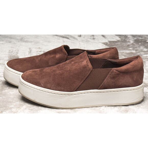 Vince Warren Brown Suede Slip On Platform Sneakers Womens Size 8.5 - Picture 11 of 15